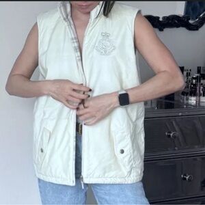 Ralph Lauren Reversible Vest Cream Sleeveless Jacket L/XL Unisex